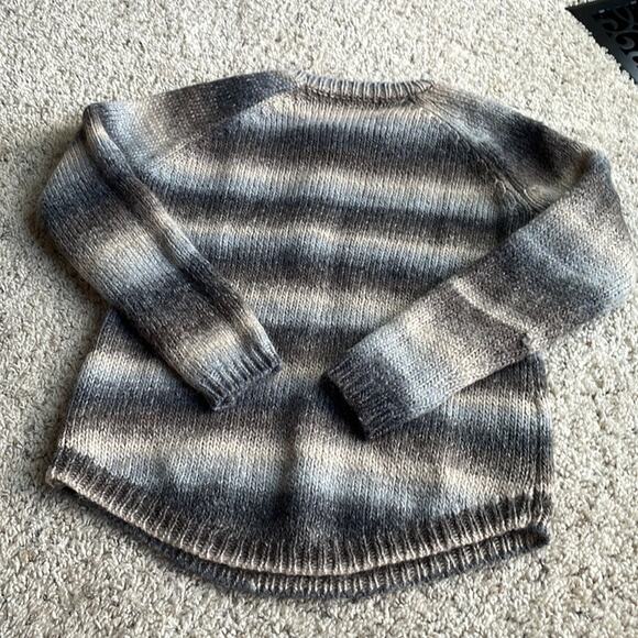 MAGASCHONI Wool Striped Gray, Brown, Blue Sweater | Size Medium - Picture 4 of 5